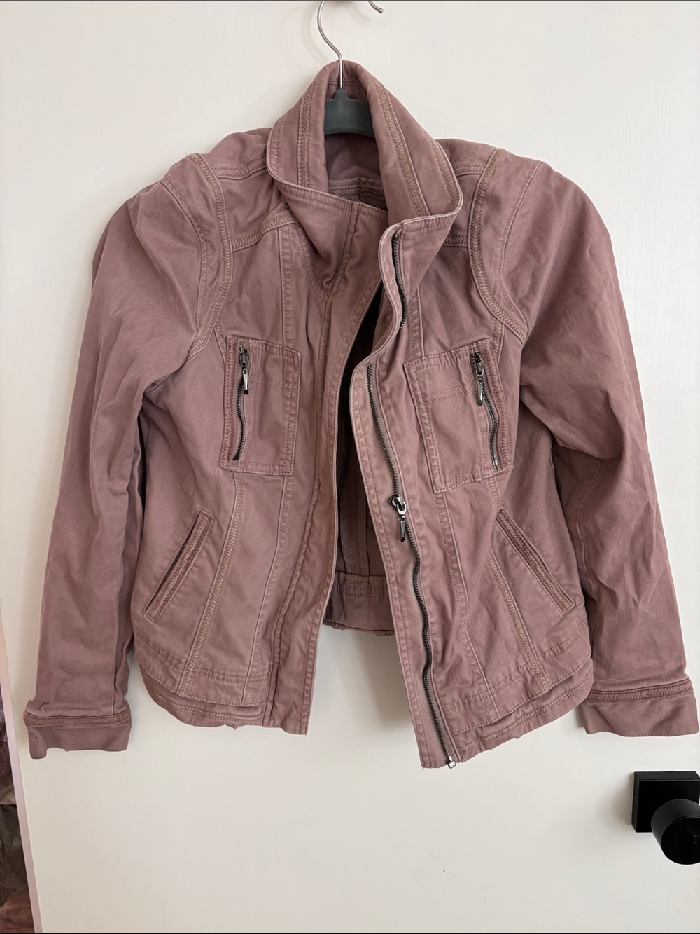 Women's Mauve Utility Jacket - Stylish Lightweight Coat